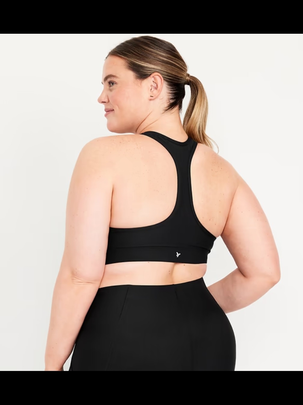 Old Navy Black Racerback Seamless Sports Bra Top